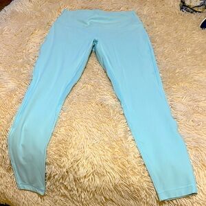 Gorgeous aqua blue Lululemon leggings perfect for exercise or every day wear